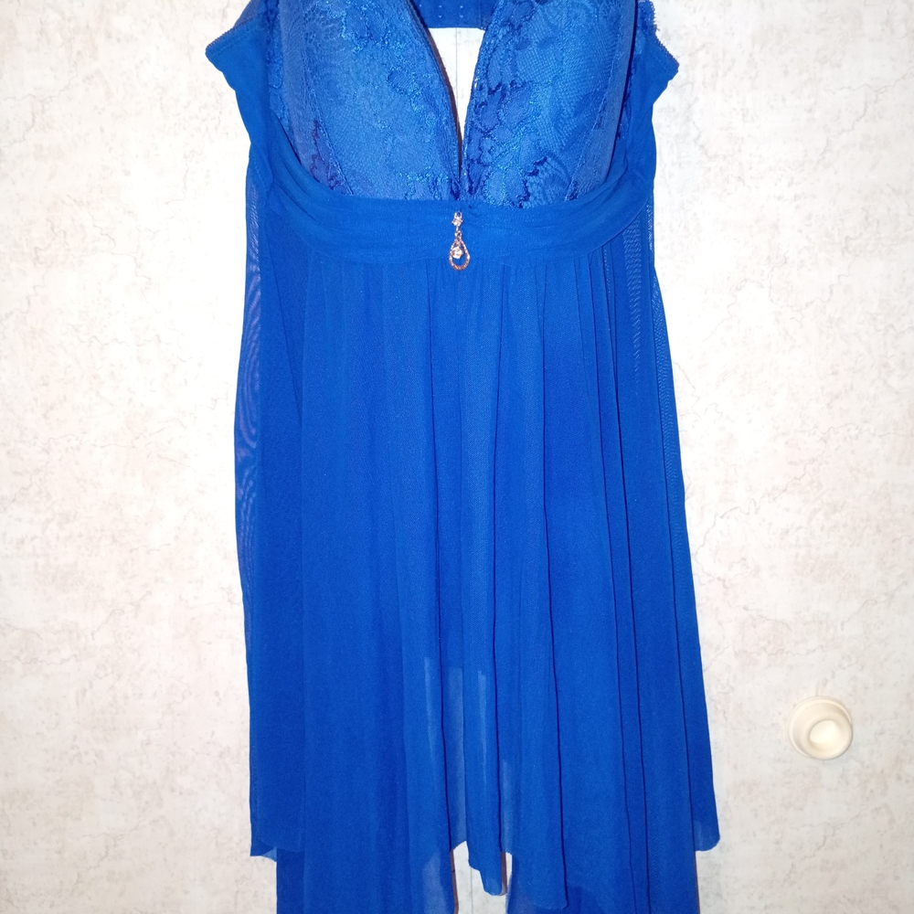 Shirley of Hollywood Royal Blue Lace Chemise